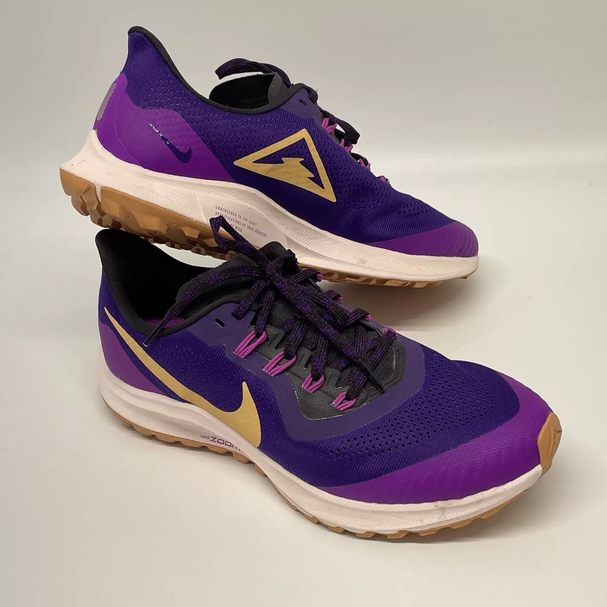 Purple and cheap gold tennis shoes