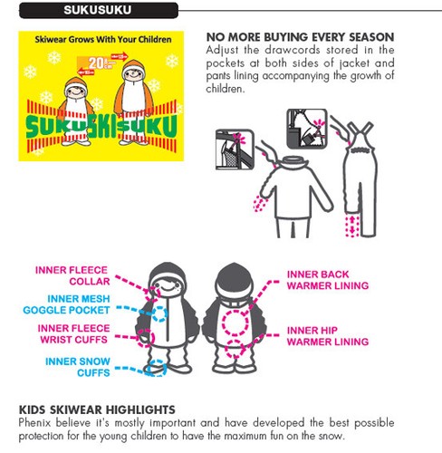 Girls Ski Suit Phenix Multi Zebra Two-piece | Kids Ski Suit Phenix Suku Suku - Picture 8 of 8