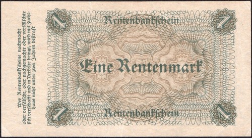 1 Rentenmark 1923 - Billete Alemania Pick:161 - Serie: G03215802 - "XF" - B38 - Imagen 4 de 4