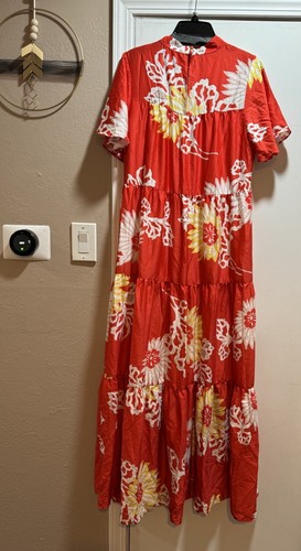 Robe maxi neuve avec étiquette Anthropologie Corey Lynn Calter Giana à volants floraux taille L - Photo 3/11