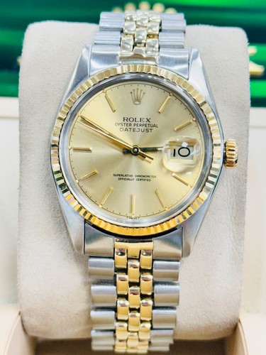 Rolex Datejust 16013 18k Yellow Gold Steel Jubilee Bracelet Watch NO RESERVE!