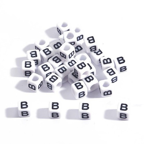100x Acrylic Cube Letter Beads For Kid Handmade Jewelry Making DIY Bracelet 6mm - Picture 14 of 39