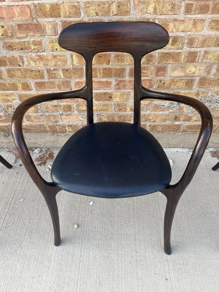 Silla Ma Belle de Roberto Lazzaroni para asiento de cuero nogal Ceccotti Collezioni Foto 3 de 4