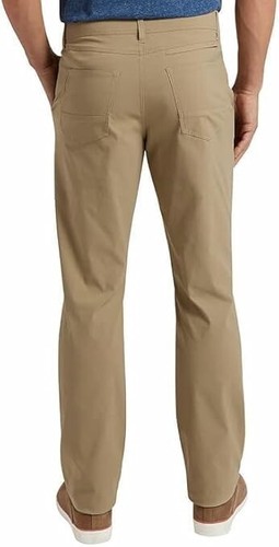 Weatherproof Vintage Men Regular Fit Stretch 5-Pocket Tech Pants, Tan, Sz 38X32 - Picture 2 of 4