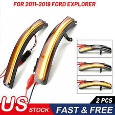 Sequential Side Mirror Lights For 2011-2019 Ford Explorer Led Smoked Turn Signal