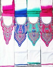 3 Peice cotton chikankari open fabric Salwar Kameez dupatta suit set unstitched