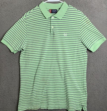 Chaps Polo Shirt Mens Medium Short Sleeve Striped Button Stretch Cotton Golf