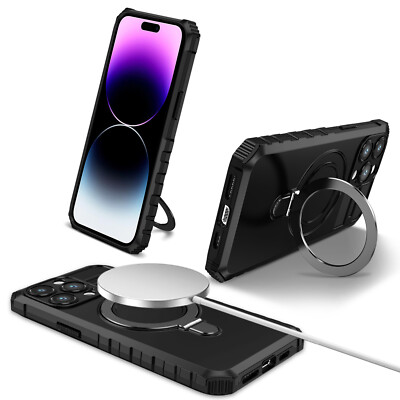 For iPhone 16/16 Pro /16 Plus /16 Pro Max Shockproof Ring Stand Magnetic  Case