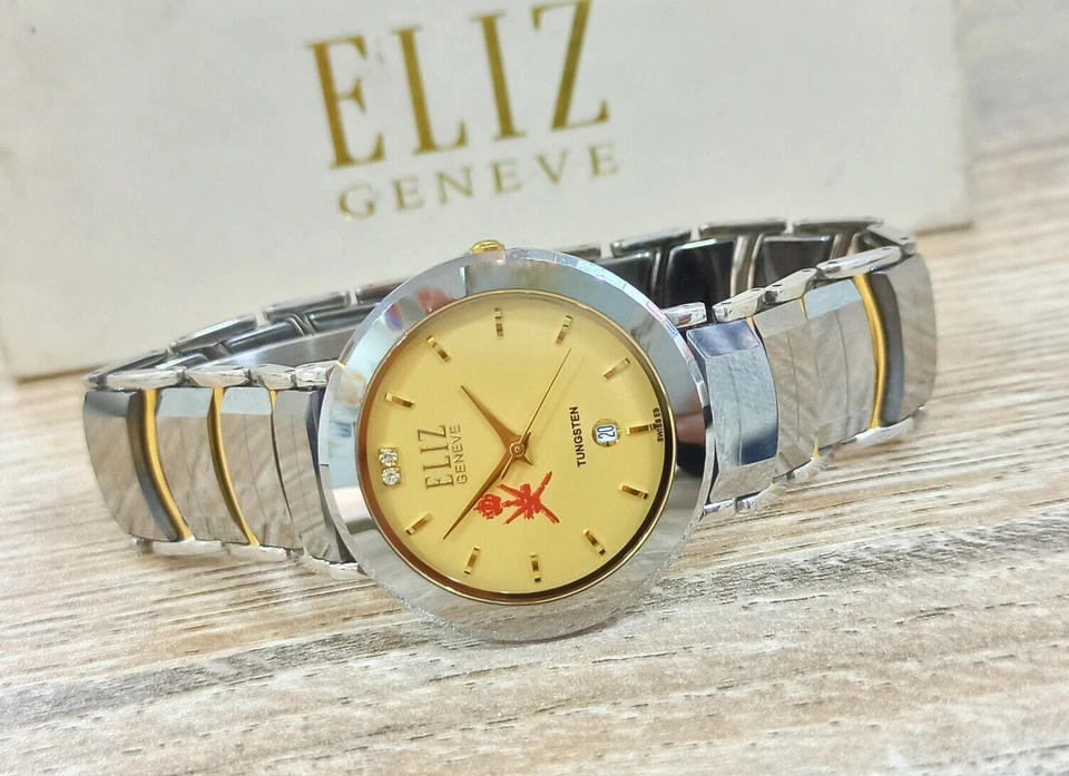 RELOJ ORIGINAL CONMEMORATIVO ELIZ GENEVE LOGOTIPO SULTANATO DE OMÁN AÑOS 90 SUIZO RARO Foto 3 de 4
