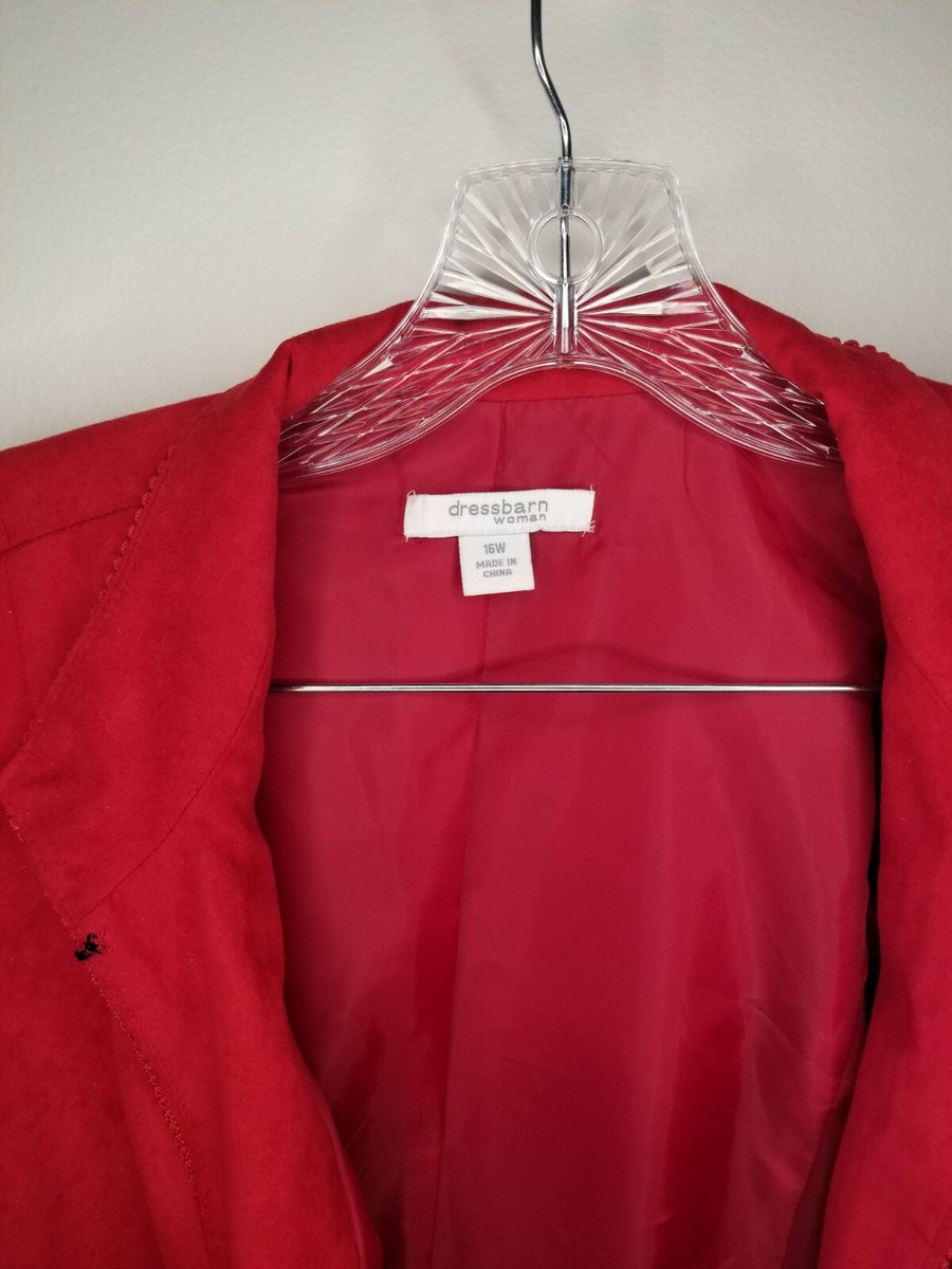 dress barn red jacket Vintage Dress Barn Corduroy Jacket Women Medium Red Button Up Collared Pockets