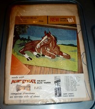 Vintage Aunt Lydia's Punch Needle Rug Canvas Pastoral Horse - Pattern Only 930