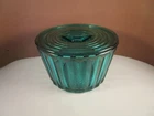 Vintage Jeanette Glass Ultramarine Jenny Ware Round 5" Refrigerator Dish & Lid