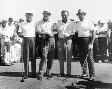 Ben Hogan, Byron Nelson, Sam Snead And Arnold Palmer Posing Together Black And W