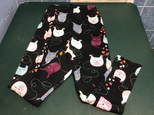Leggings Just Cozy pelliccia sintetica nuovi con etichette taglia XL 4 vie elasticizzato disegno gufo - Foto 5 di 9