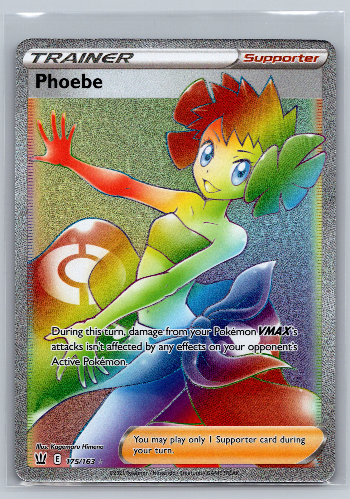 Pokemon Card Phoebe Battle Styles 175/163 Secret Rare Near Mint 