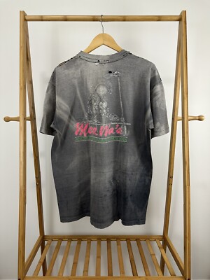 VTG Ancient Hawaiian Canoe Man Gradient Sun Faded Streak Worn WIP T-Shirt XL