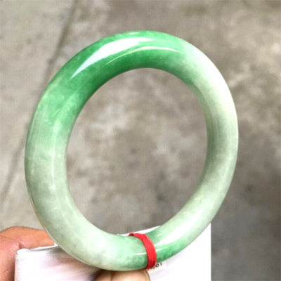 58MM Ancient Natural Green Myanmar Jadeite Jade Bracelet Emerald Jade Bracelet