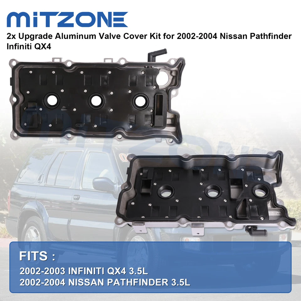 2x Kit de cubierta de válvula de aluminio de actualización para Nissan Pathfinder Infiniti QX4 2002-2004 Foto 3 de 4