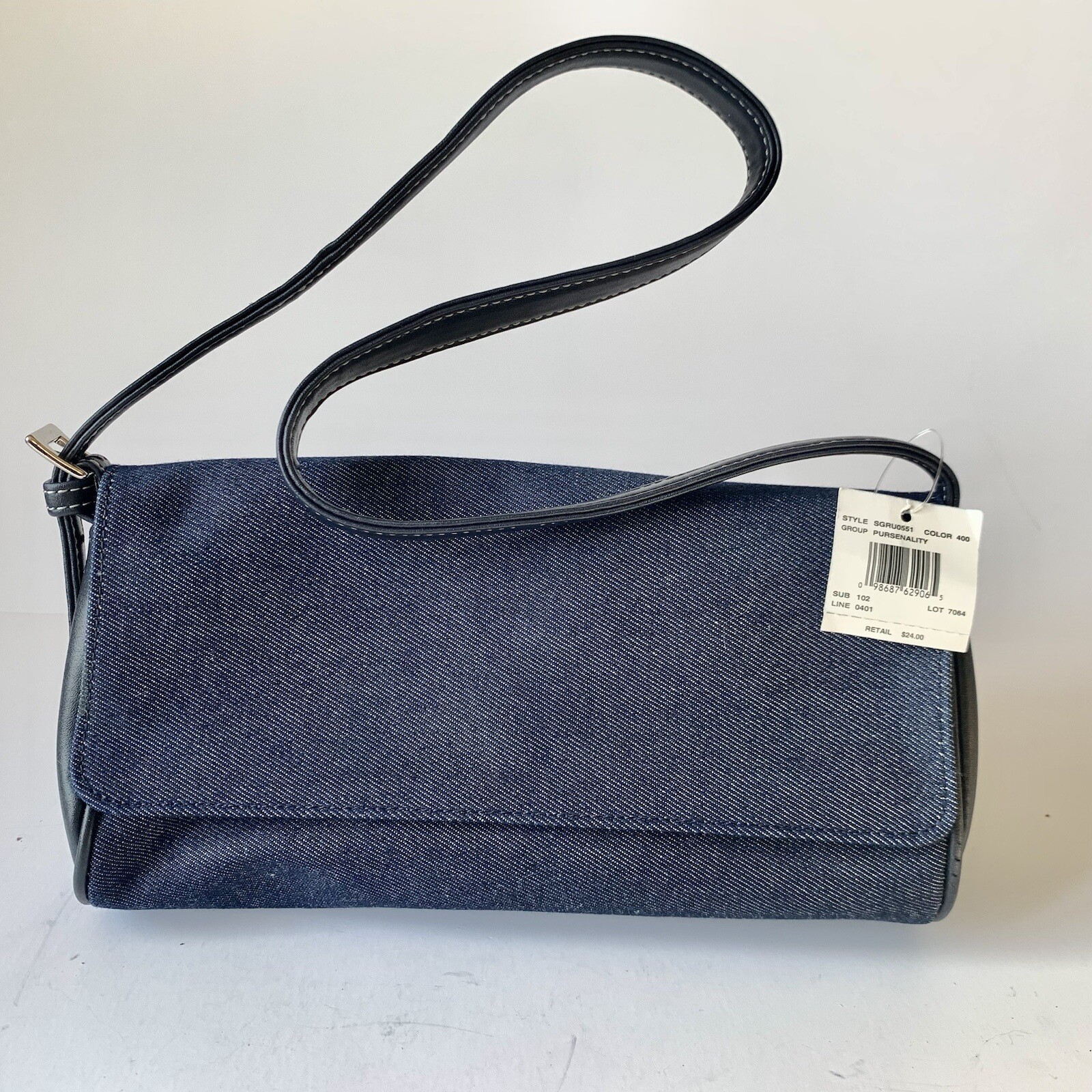 90’s Y2K Liz Claiborne Crazy Horse Baguette Shoulder Bag With Tags