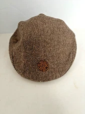 Patrick Francis Irish Flat Cap Brown Tweed Newsboy Hat Wool Blend Youth M