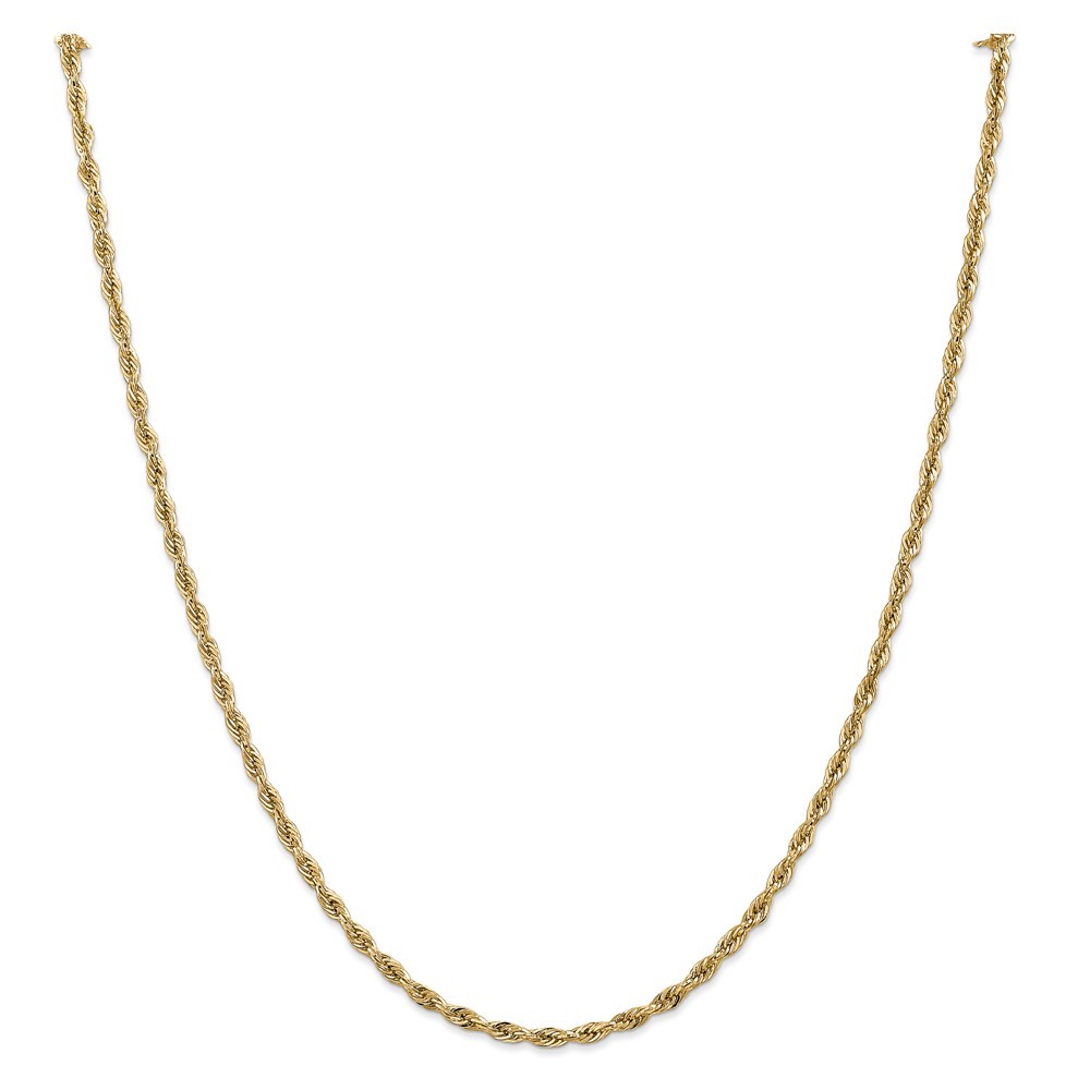 14k Yellow Gold 2.8mm Semi Solid Plain Rope Chain w/ Lobster Clasp 16" - 28"