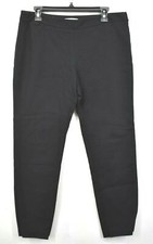 Kenneth Cole New York Women Black Elastic Waist Side Zip Cropped Pull On Pant 12