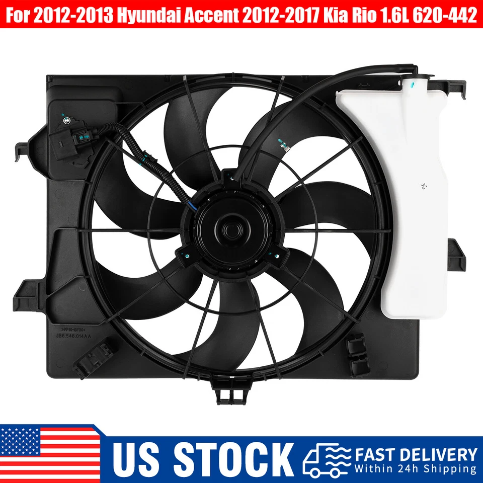 620442 Radiator Cooling Fan For 2012-2013 Hyundai Accent 2012-2016 2017 Kia Rio Foto 4 de 4