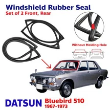 Windshield Rubber Seal Strip Front+Rear w/o Molding Fits Datsun Bluebird 510 P08