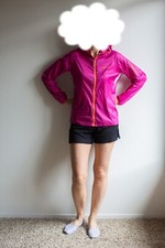 Marmot Windbreaker Jacket SP Hood Lightweight Shell Packable Fuchsia Pink Orange
