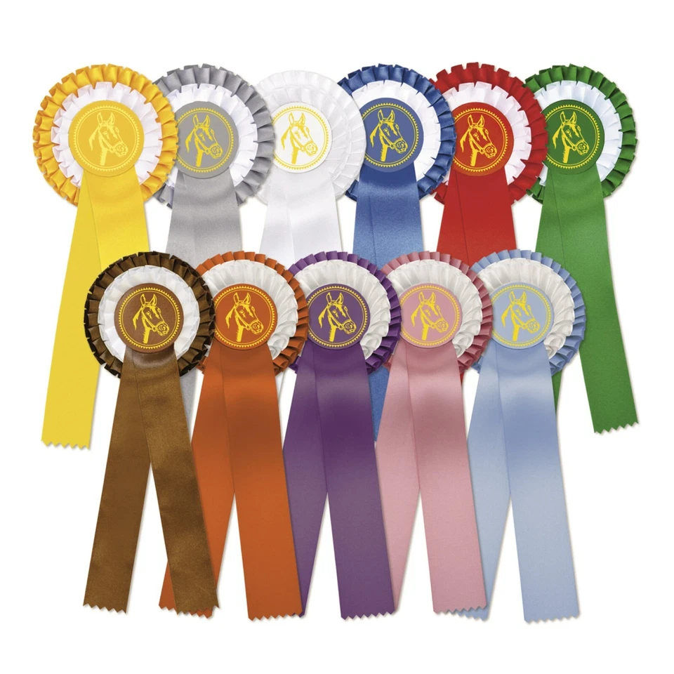 DECADE Turnierschleifen bitte jede Farbe Einzeln Bestellen Pferdeschleifen