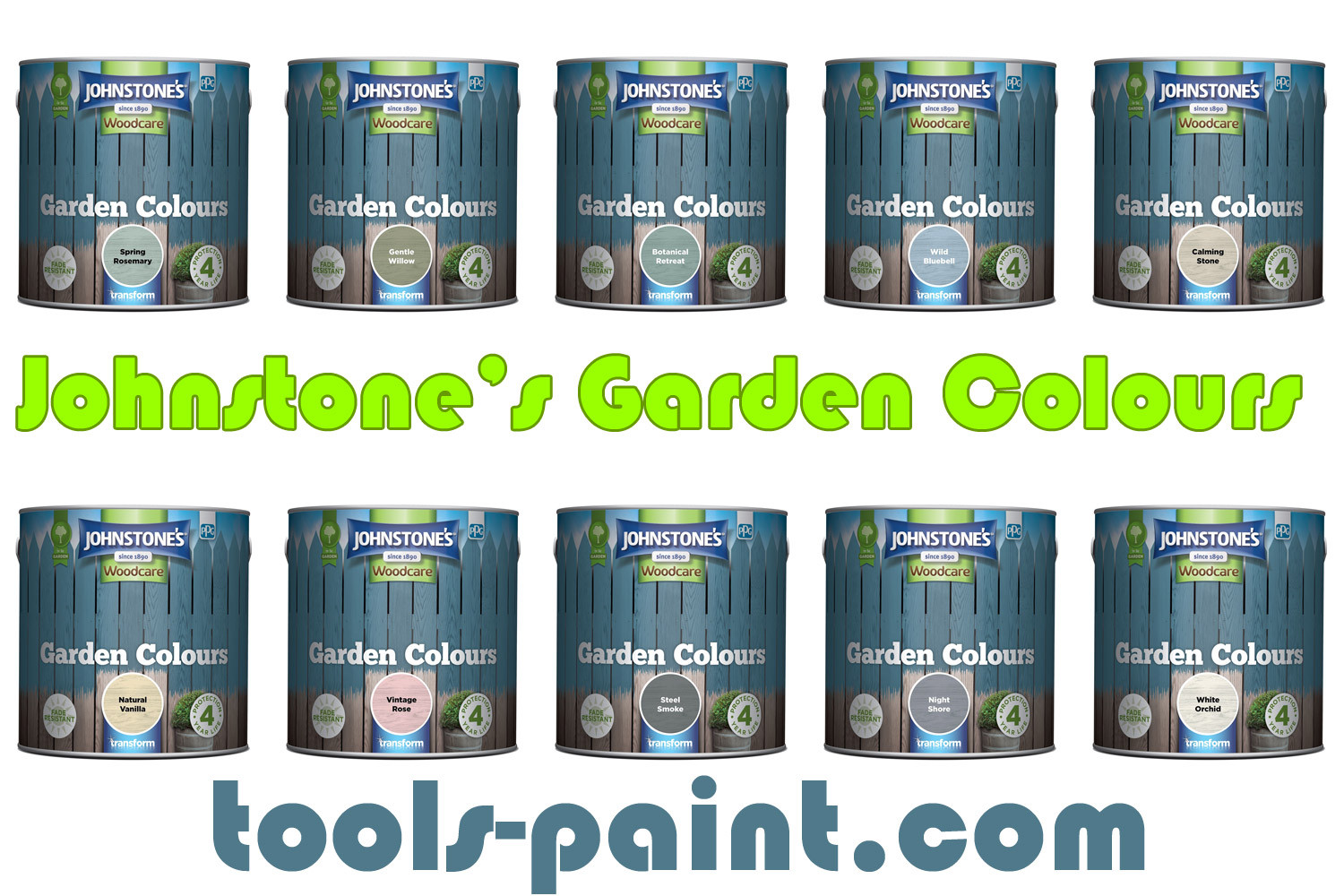 Johnstone's Garden Colours Paint for Garden Furniture Shed Fence