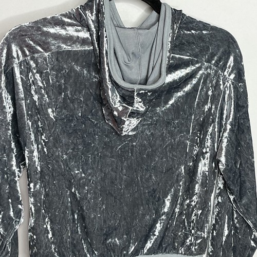 Habitual Girl Girls 12 Blue Marled Crush Velvet Pullover Hoodie Sweatshirt - Picture 5 of 9