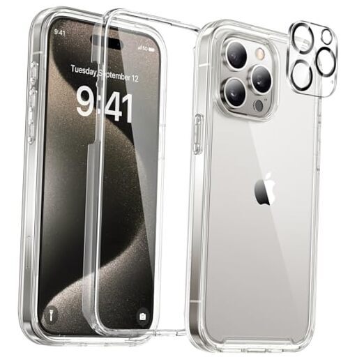 for iPhone 15 Pro Case, Full-Body Bumper Phone case iPhone 15 Pro 6.1'' Clear