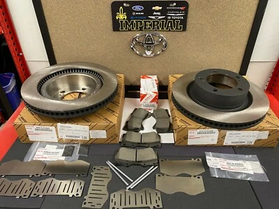 2007-2021 TOYOTA TUNDRA GENUINE OEM FRONT BRAKE ROTORS TCMC PADS AND OEM SHIMS - Image 1 of 4