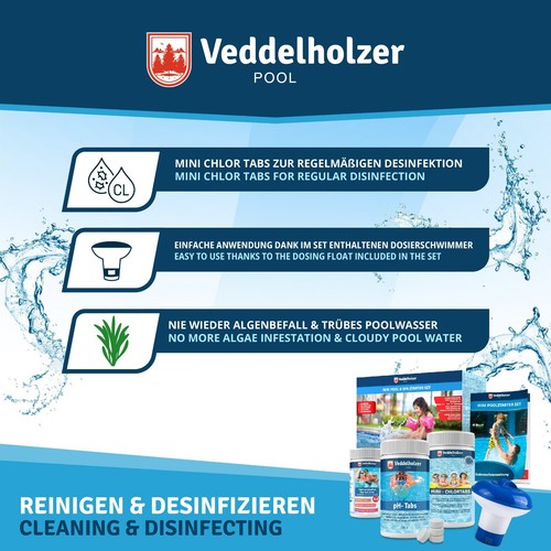 4 in 1 Reinigungsset Pool & Spa. Pool Zubehör, Poolreiniger, Tester pH, Chlor - Bild 3 von 7