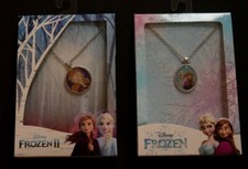 Pair of DISNEY PRINCESS Oval  Round NECKLACES, New and Sealed, Original Package