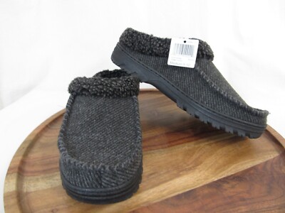 Dearfoams Men\'s Charcoal Gray Slip-On Slippers Size 9 (Medium) Dearfoams Mens Gray Slippers Slip-In Clogs Small (7-8  main image 3