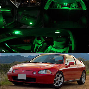 Details About For 93 97 Honda Civic Del Sol Green Interior Led Bulb Package Dome Trunk Plate