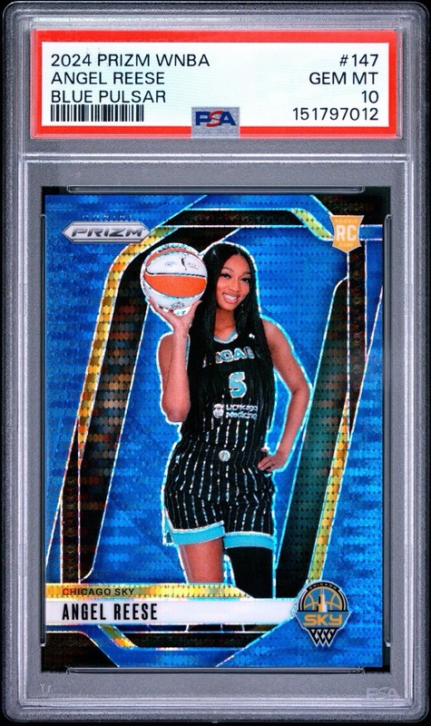 2024 Panini Prizm WNBA Angel Reese #147 Blue Pulsar Prizm /199 RC PSA 10 GEM MT