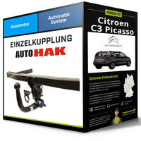 Abnehmbare AnhäNgerkupplung für Citroen C3 Picasso 08- Typ SH Auto Hak NEU