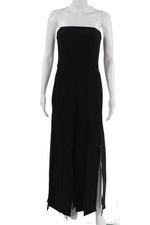 Halston Women Black Sheath Dress Sleeveless Mid-Calf Zip Size 2