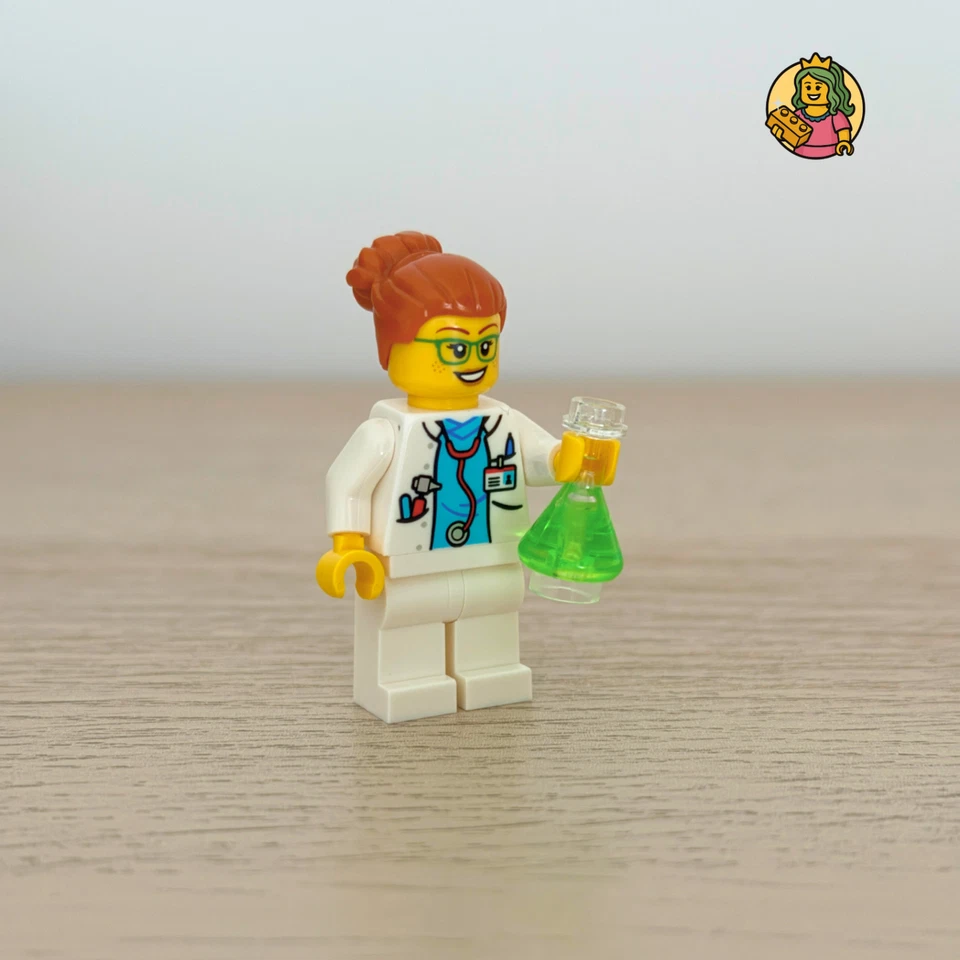 Lego Minifig Minifigure Custom La Médecin Scientifique pièce authentique NEUF - Immagine 2 di 4