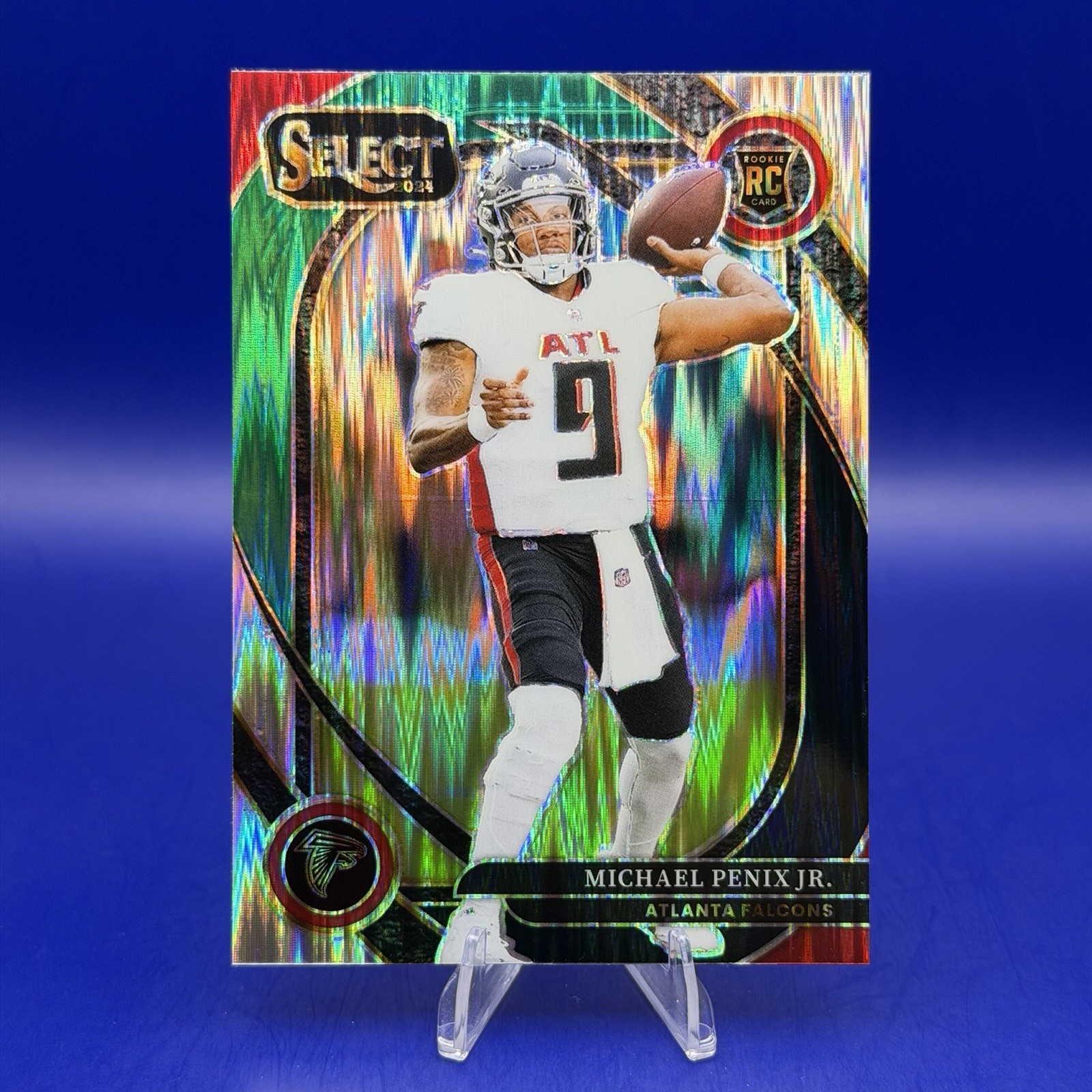 2024 Panini Select Michael Penix Jr. Green & Black Shock Prizm #235 Rookie RC