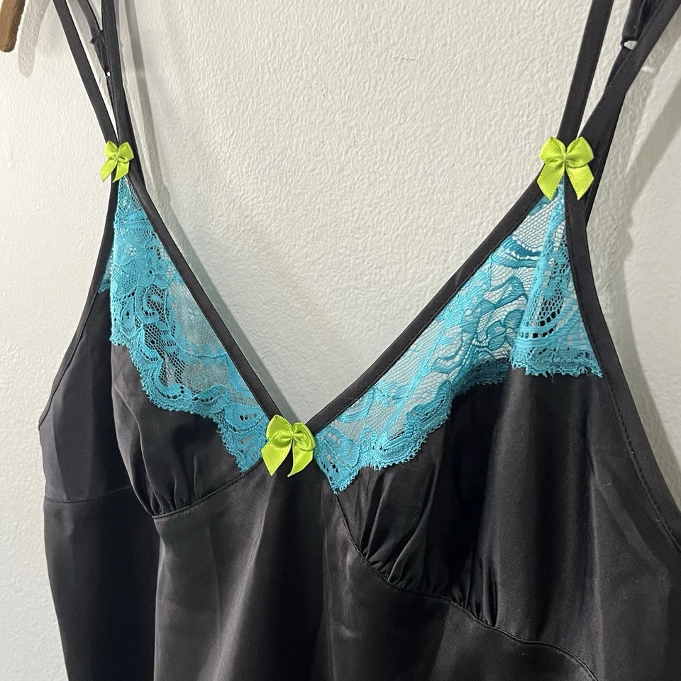 Vestido sin mangas Babydoll íntimo Y2K Betsy Johnson para mujer lencería mediana coqueta Foto 3 de 4