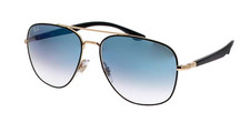 Ray-Ban Square Polished Black On Gold Blue Lens RB3683 90003F 56