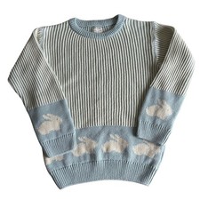 Fin  Vince Chunky Bunny Sweater Organic Cotton Blue 8-9 year