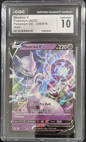 CGC 10 Mewtwo V 030/078 Ultra Rare Holo Pokémon GO 2022 Pokémon 🔥🔥🔥