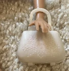 VTG Barbie doll purse White Plastic Handbag bag handle embossed dots 1960’s TLC