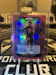 2020 Panini Prizm Rookie Patrick Queen Pink Prizm Auto #381 Baltimore Ravens
