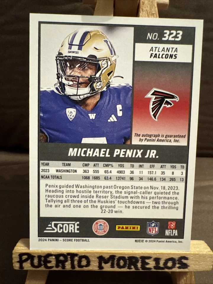 2024 Score - Rookies Michael Penix Jr. #323 Signatures (AU, RC) - Image 2 of 2